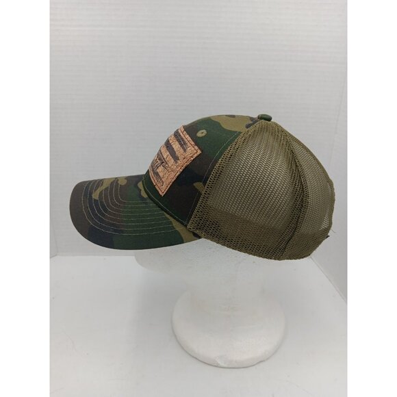 Ariat Flag Patch Baseball Hat Cap Green Camo Mesh Back Snap Back Cork Patch - Picture 4 of 8